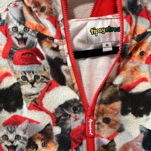 TIPSY ELVES Men's Meowy Catmus Jumpsuit, Size M - Picture 7 of 11